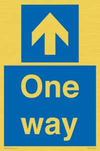 One way with up directional arrow